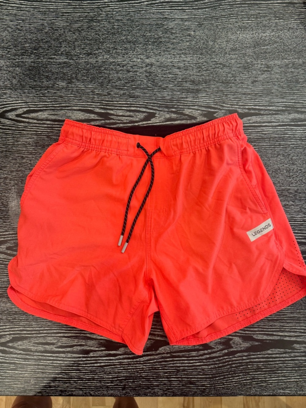 Legends Men’s Coral Athletic Shorts with Black Drawstring